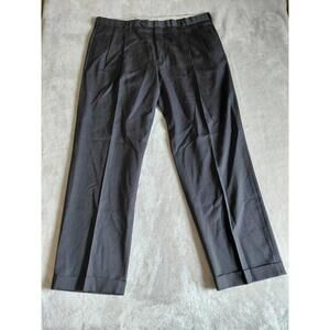 Brooks Brothers 1818 Madison Pants Mens 42x32 Charcoal Gray Wool Pleated Cuffed